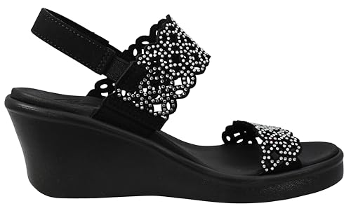 Skechers Skechers Cali Women's womens Rumble on - Sassy Dayz Wedge Sandal, Black, 8 US