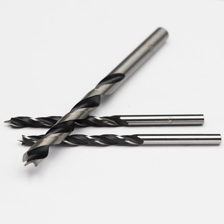1PC 15mm Rubber Wood Woodworking Tool Straight Shank Twist Tricuspid Three Awl Brad Pointed Drill Bit