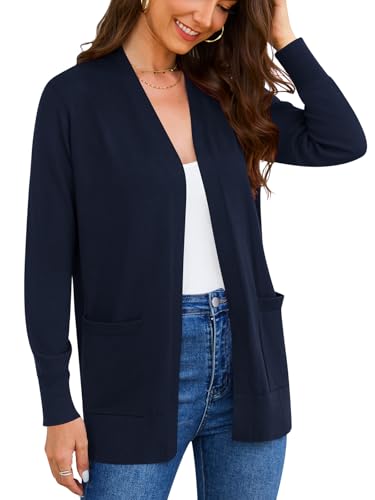 Women's 2025 Long Sleeve Cardigan Sweaters Fashion Casual Soft Knit Business Coat Vest with Cozy Pockets (S-3XL)3