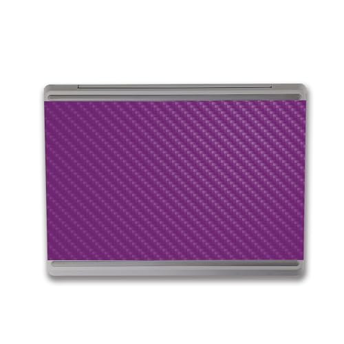Image of MightySkins Carbon Fiber Skin Compatible with Microsoft Surface Laptop Go 3 (2023) Full Wrap Kit - Solid Purple | Protective, Durable Textured Carbon Fiber Finish | Made in The USA
