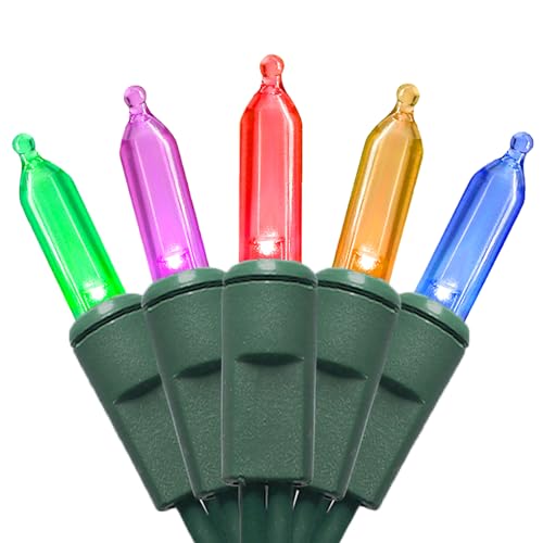 Multicolor LED Christmas Lights - 35 Count Multi-Colored Christmas String Lights for Small Tree, Crafts, Holiday, Indoor/Outdoor Decorations, 11 Feet Green Wire, UL Certified, Connectable