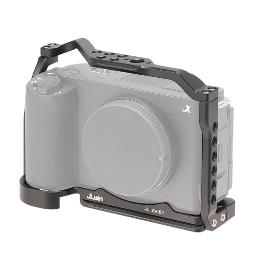 Image of FocusFoto Camera Cage for Sony ZV-E1 Camera, Aluminium Video Vlogging Stabilizer Rig with NATO Rail, 1 /4 inch-20 Screw Mount, 3 /8 inch-16 Locating Pin for Arri Grip, Quick Release Plate for Arca-Swiss Tripod