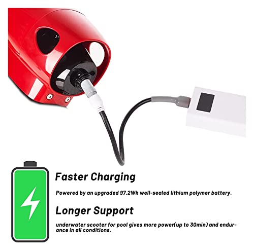 Onderwaterscooter met lange batterijduur, Draagbare draagbare elektrische zee-onderwaterscooter Snorkeluitrusting Waterscooter Duikuitrusting SeaScooter Gemakkelijk te dragen en te bedienen - Image 4