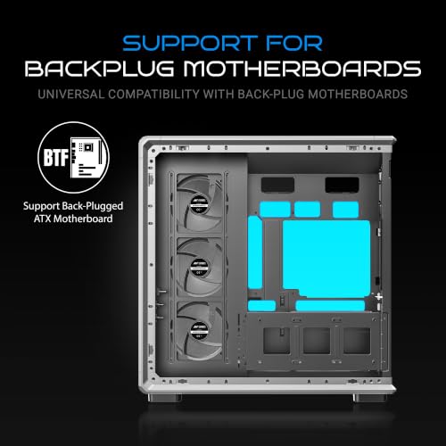 Image of Ant Esports Crystal X8 Arc Mid Tower Gaming Cabinet | Panoramic 270 Tempered Glass, Supports BTF Back-Connect ATX Motherboards, Pre-Installed 8X 120mm ARGB Fans, 360mm AIO Support | Black