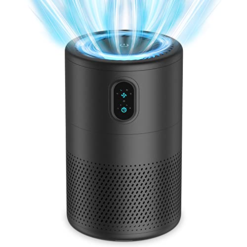 Purificador de Aire, Filtro de Aire H13 HEPA para Mascotas, Alergias, Polvo, Humo, Polen, Limpiador de Aire con Luz Nocturna, Temporizador 1H-8H, para Hogar/Oficina/Dormitorio 20㎡, B-D02M Negro Cover