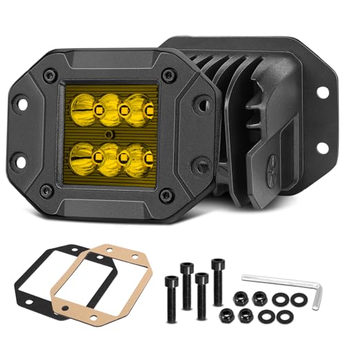Image of Amber Flush Mount LED Pods 120W CREE LED Bumper Lights for Trucks