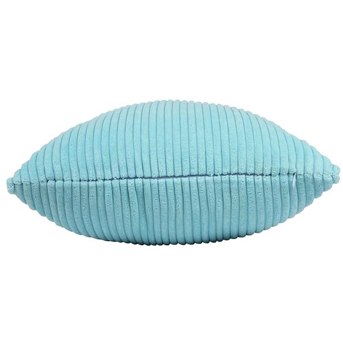 Image of Guffaw Corduroy Rectangular Cushion Covers, Size 12x18, Pack of 2, Multiple Colors (5, Aqua)