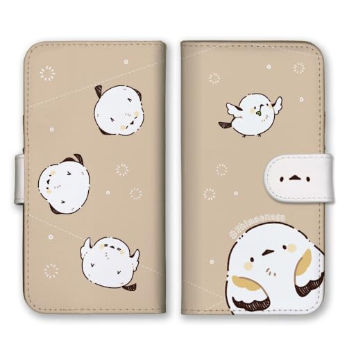 Google Pixel 8a 用 ケース 手帳型 グーグルピクセル8a スマホケース シマエナガ かわいい 可愛い イラスト ブラウン