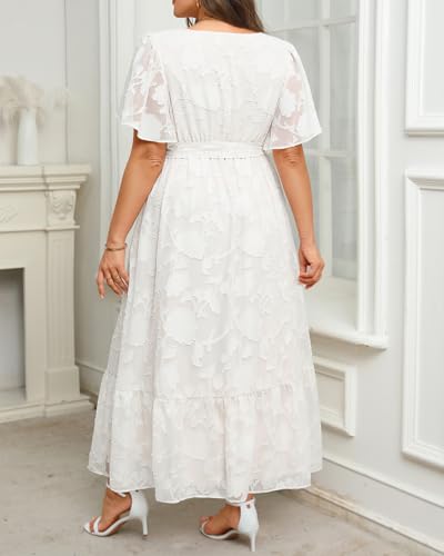 Image of Pinup Fashion Plus Size Wedding Guest Formal Cocktail A Line Long Dress
