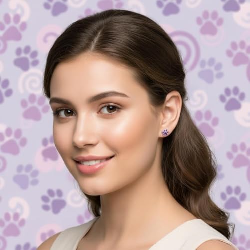 Image of 925 Sterling Silver Paw Print Stud Earrings (Choose Your Style) (Nickel Free)