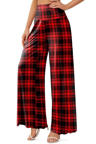 JZC Women's Palazzo Lounge Pants Stretchy Wide Leg Casual Pants Comfy High Waist Flowy Pants S-3XL