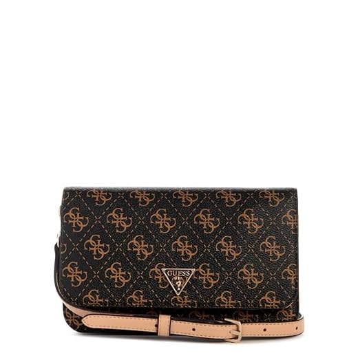 GUESS Organizador de aba transversal Noelle Ii, Logotipo marrom, One Size