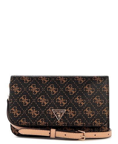 GUESS Organizador de aba transversal Noelle Ii, Logotipo marrom, One Size