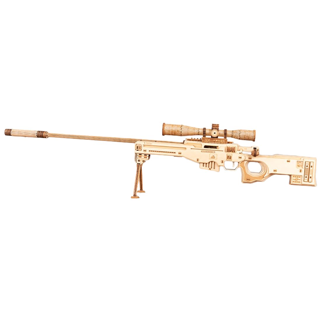3D Wooden Sniper Rifle with Laser Engraved Puzzle Kits for Adults, DIY Creative Handcrafted Gun Assembly Kits, Perfect Present for Friends, 248 Pieces