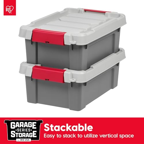 IRIS USA 3 Gallon Lockable Storage Totes with Lids, 5 Pack, Heavy-Duty Durable Stackable Containers, Large Garage Organizing Bins Moving Tubs, Rugged Sturdy Equipment Utility Tool Box, Gray - Image 5
