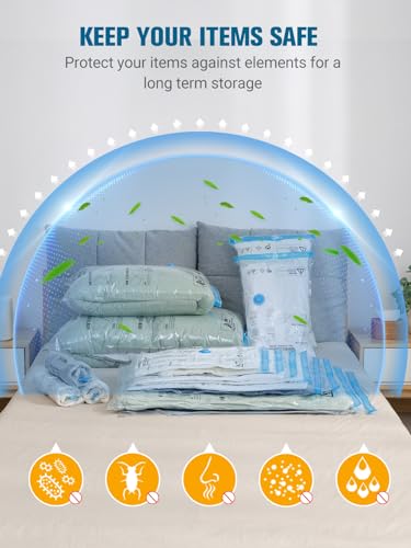 Wanalit Vacuum Storage Bags With Electric Air Pump, 15 Pack (3 Jumbo, 3 Large, 3 Medium, 3 Small, 3 Roll Up Vacuum Sealer Bags) Space Saver Bag For Clothes thumb #7