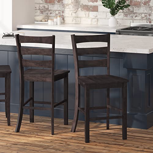 Taylor & Logan Laurel Set of 2 Wooden Ladderback Counter Stools