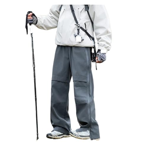 QAZWZG Pantalones al aire libre resistentes agua a prueba de viento transpirable ciclismo aventura hombres escalada deportes Softshell con cremalleras laterales para Hombre(Color4,M)