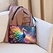 Peacock Purse - Rainbow Peacock Bird Crossbody Purse Converts to Wristlet or Shoulder Bag Faux Leather Fashion Accessory