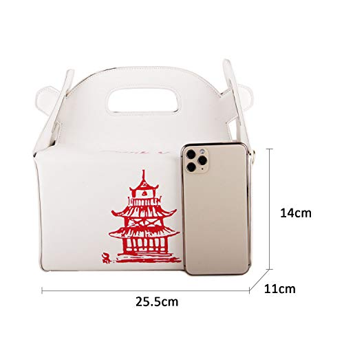 Kuang! Fashion Crossbody Handbags Takeout Box Shoulder Bag Chinese Tower Pu Packing Box Purse For Girls #TOP1