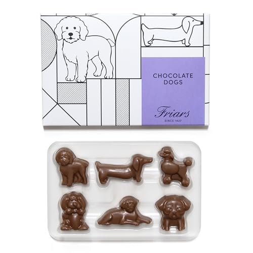 Friars Edible Dog Shaped Chocolate - 60 g | Novelty Milk Chocolate Gift | Funny Valentine or Birthday Present for Dog Lovers, Boyfriend, Girlfriend, Husband | Stocking Filler or Wedding Party Favour