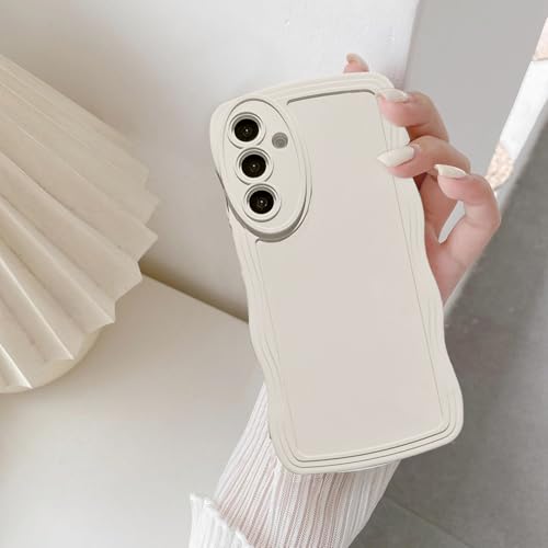 UEEBAI Hülle für Samsung Galaxy A16 4G/5G, Niedliche Lockige Wellen Rahmenform Silikon Handyhülle Ultra Dünne Stoßfeste Schutzhülle Slim Fit Weiche TPU Bumper Cover für Frauen Mädchen, Beige UEEBAI Hülle für Samsung Galaxy A16 4G/5G, Niedliche Lockige Wellen Rahmenform Silikon Handyhülle Ultra Dünne Stoßfeste Schutzhülle Slim Fit Weiche TPU Bumper Cover für Frauen Mädchen, Beige
