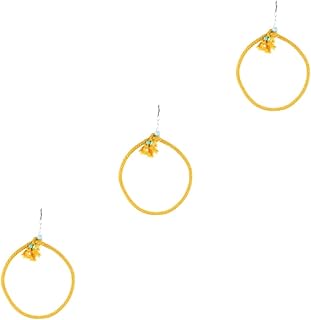 Mipcase 3 Pçs Anel De Papagaio Balanço Grandes Brinquedos De Papagaio Brinquedos De Gaiola De Pássaro Brinquedo De Corda De Pássaro Poleiro Papagaio Brinquedos Pendurados Gaiola De