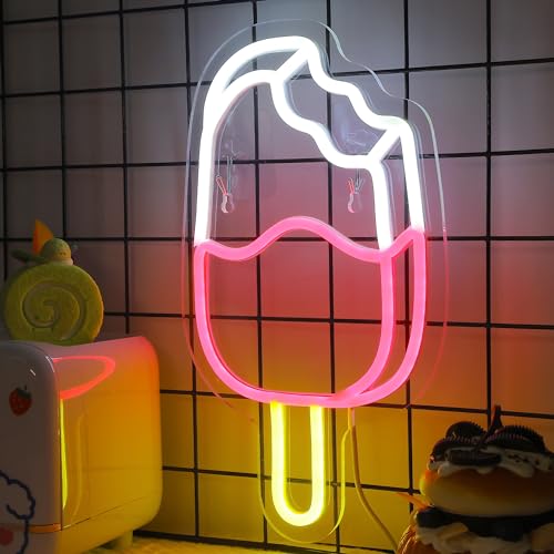 Image of Attivolife Ice Pop Neon Sign for Wall Decor, Light up Delicious Popsicle LED Lamp with Dim USB Powered, Unique Business Fast Food Shop Restaurant Decoration, Christmas Day Birthday party