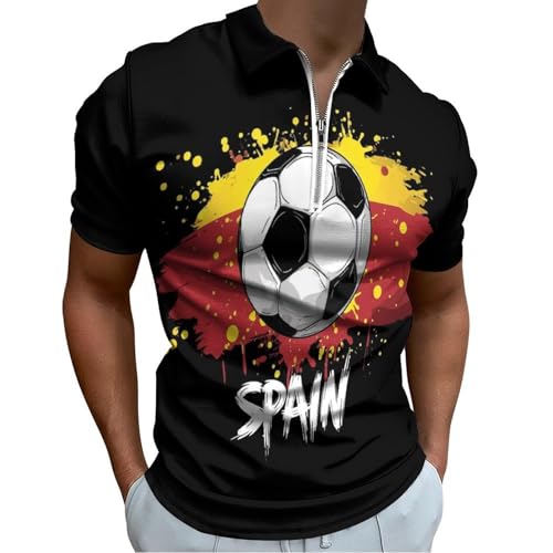 Polo homme éclaboussé drapeau espagnol casual et résistant