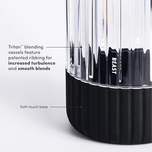 Image of Beast Mighty 850 Stainless Steel | Compact Personal Blender | Extra Vessels | Keeps Blends Cold | Smoothies, Shakes, Sauces, Dips | Portable Straw Caps and Lids | 850W (Carbon Black)