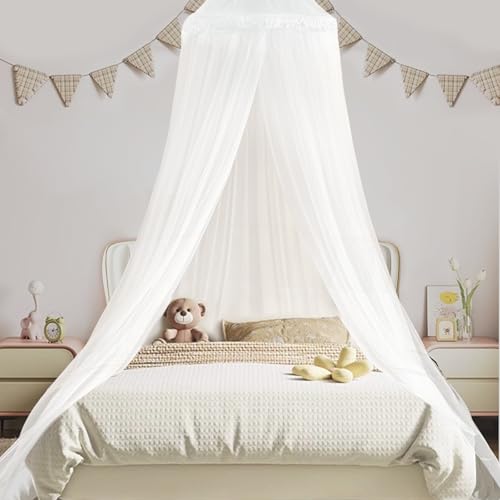 NHTJTHE Moustiquaire Blanche pour lit d'enfant, moustiquaire pour lit d'enfant, baldaquin, Maison, Voyage, Camping, 60 x 250 x 1050 cm