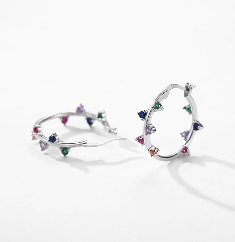 Orecchini ovali colorati Orecchini da donna in argento sterling 925 Gioielli con intarsio celeste da indossare tutti i giorni Un regalo per lei
