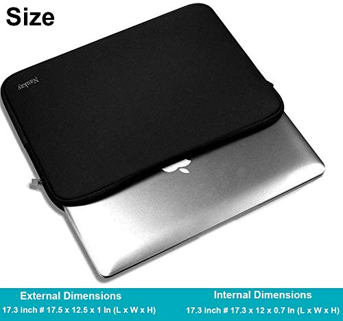 17 inch Laptop Sleeve Case, 17-17.3 Inch Resistant Neoprene Laptop Sleeve/Notebook Computer Pocket Case/Tablet Briefcase Carrying Bag Compatible Asus/Dell/Fujitsu/HP/Sony/Acer - (Black) - Thumbnail 2