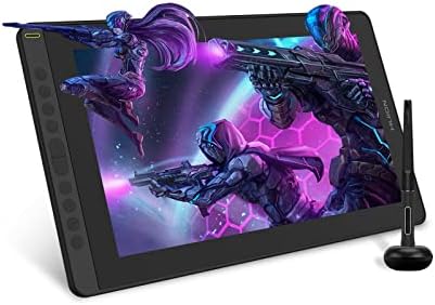 HUION Kamvas 16 Grafiktablett mit Display, 15,6 Zoll | Volllaminatbildschirm, 10 Tasten, 8192 Druckstufen, Android Unterstützung, Verstellbarer Ständer