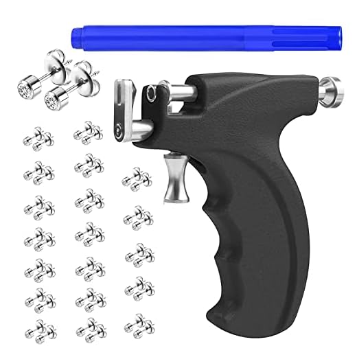 Professional Ear Piercing Gun Kit with 20 Pairs 316L Surgical Stainless Steel Gun Stud Earrings for Body Nose Lip Salon Home Use