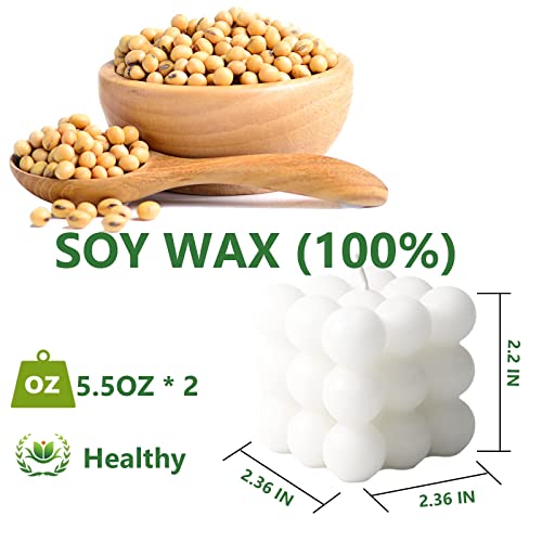 2 Pieces Bubble Candle - Cube Soy Wax Candles,Hand Poured Scented Candle Home Decor Candle Sculptural Handmade Cube Scented Candle For Bedroom Bathroom Decorations #TOP1