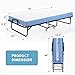 Inofia Folding Bed with 5 inch Memory Foam Mattress and Portable Metal Frame with Wheels-Foldable Extra Guest Bed- Easy Storage-Space Saving-Cot Size-75 inches x 31 inches