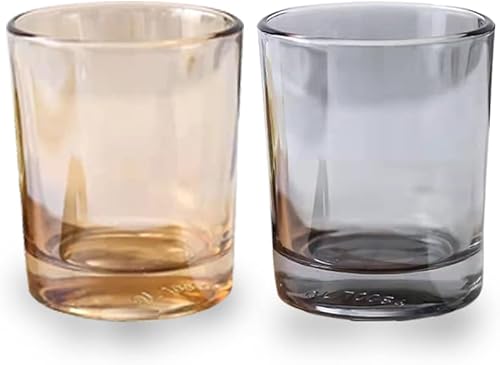 Vaso de vidrio de 2 piezas, vaso para cepillos de dientes, soporte para brochas de maquillaje, cepillos de dientes, vasos y cepillos en el baño
