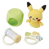 トイローヤル モンポケラトルセット ピカチュウ (ピカチュウのぬいぐるみ/歯固め/チャイム/やわらかボール) パステルカラー おしゃれ (軽い/水洗い可能) 出産祝い ギフト プレゼント 赤ちゃん