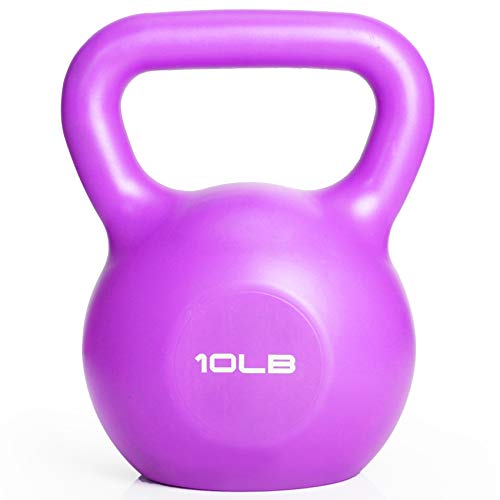 Kettlebell Weights Solid Iron Kettlebells Vinyl Coated Exercise Kettlebell Set for Women, Kettle Bal Training Equipment Workout Free Weights for Ballistic, Core, Kettlebell Set for Home Gyms - 10lbs