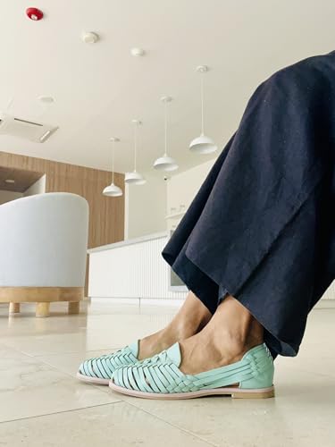 Image of Macarena Collection Leather Sandals for Women | Handmade Mexican Huarache | Woven Slip-On Shoes with Cushioned Insole | Artisan Crafted Genuine Leather
