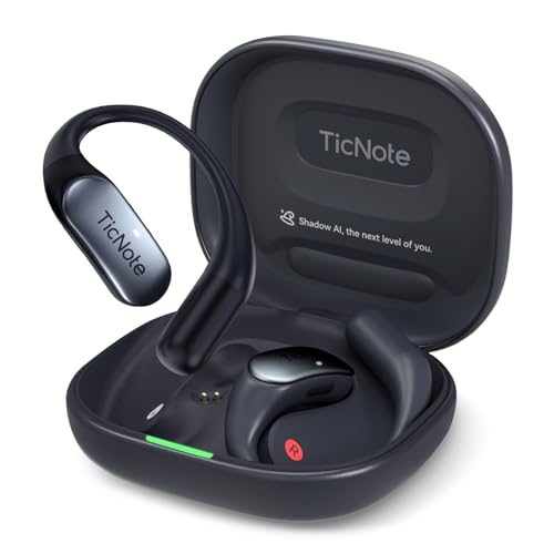 Mobvoi TicNote Pods Wearable AI Voice Recorder with 4G No Phone Needed Voice Activated AI Transcription & Translation Auto Transcription & Meeting Notes 120+ Languages 5-Hour Battery Blue