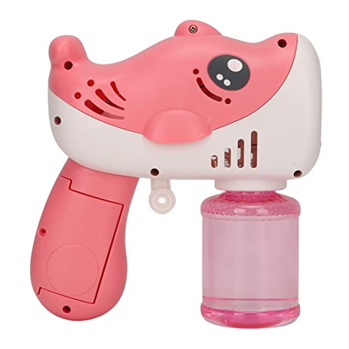 Machine à Bulles à 12 Trous, souffleur de Bulles en Forme de Dauphin Mignon, lumière Automatique Portable pour Enfants, matériau ABS (Rose)