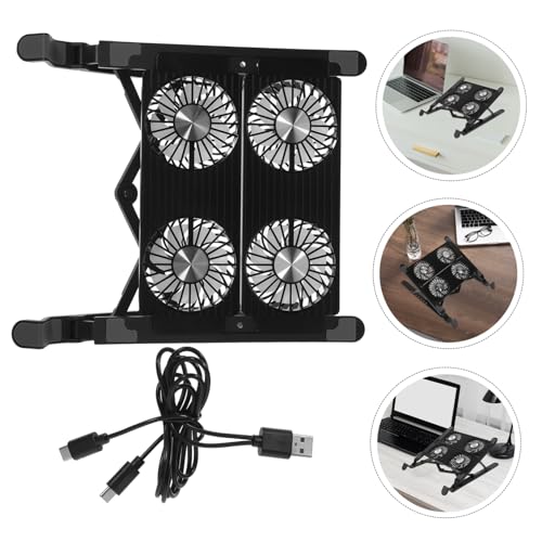 Soporte refrigerado ajustable para laptop Lurrose, base elevadora con ventilador integrado para disipación eficiente de calor, ligero y portátil, ideal para gaming y trabajo miniatura 4