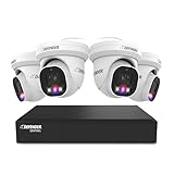 Defender AI Powered Sentinel Pro Turret 8CH NVR PoE Security Camera System, 4pc Metal Turret Cameras, 109° Wide Angle, IP66 Rated, Audio Recording, Web Viewing, 1TB HDD, Works w/Empower App