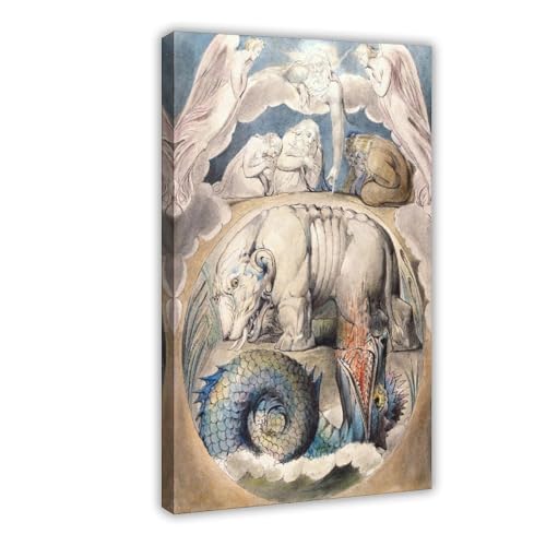Poster Behemoth And Leviathan William Blake 1825 : fini les murs vides avec cette toile