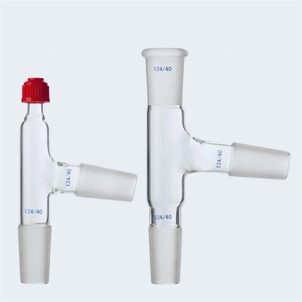 Cristalería de Laboratorio Adaptador de vidrio de tres vías for cristalería de laboratorio 24/40, curvado a 75 grados