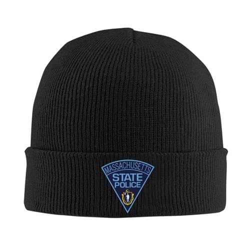 Tavos Massachusetts State Police Knitted Hat Winter Soft Warm Beanie Hats Black