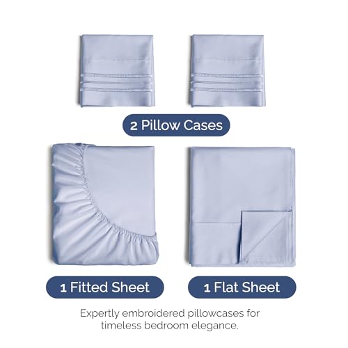 Image of Full Size 4 Piece Sheet Set - Soft & Cooling Sheets - Light Dusty Purple