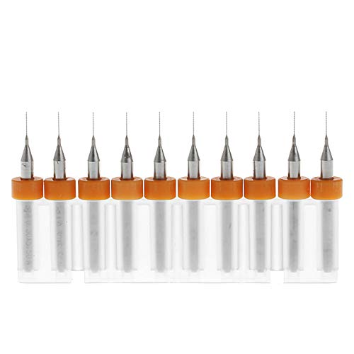 Shank Spiral Flute Tungsten Carbide Micro PCB Drill Bits Lot 0.3mm Tip 1/8 10Pcs/Set